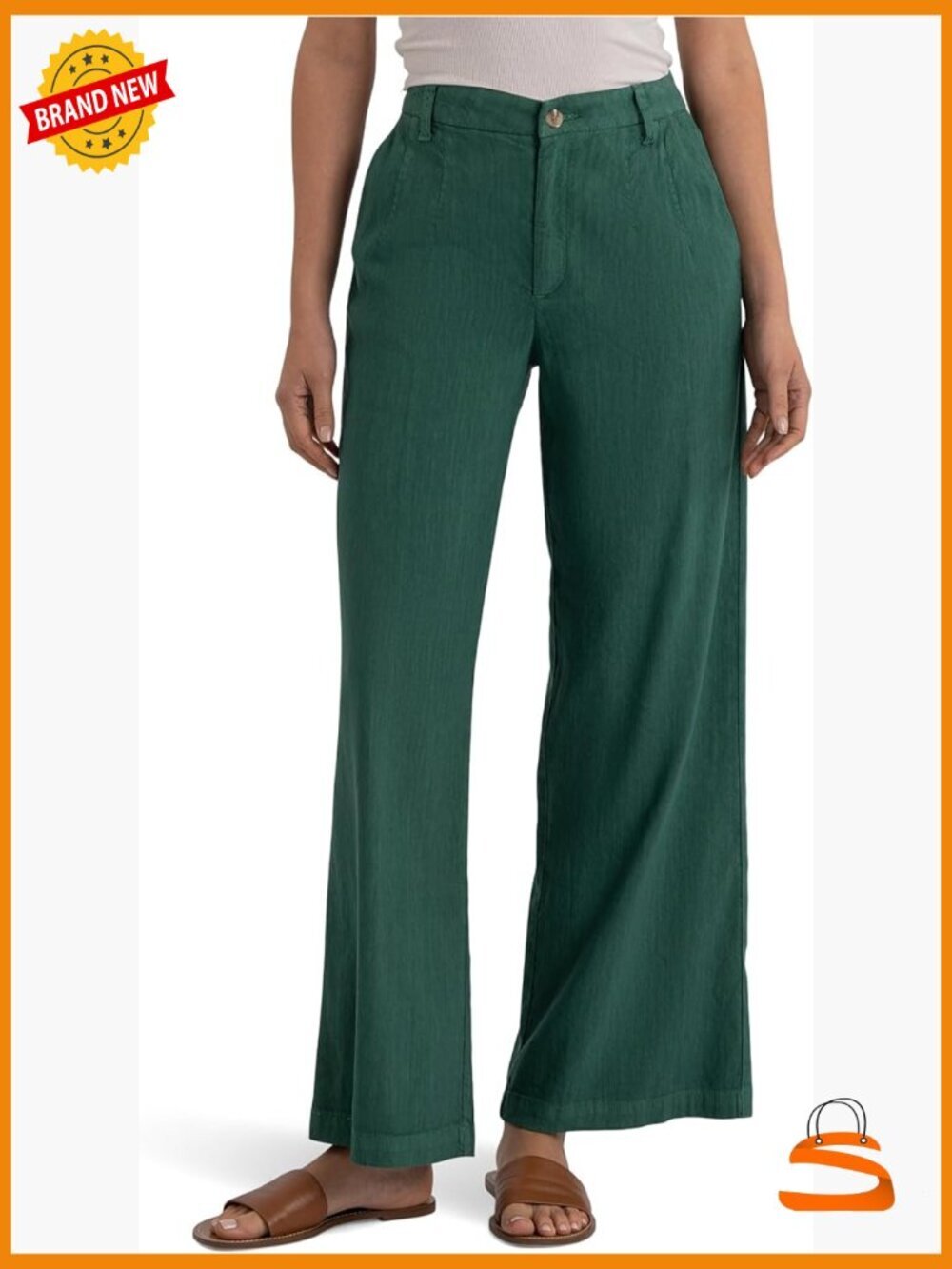 High-Rise Wide Straight-Leg Jeans with Front Pleats